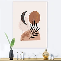 Designart - Moon & Sun Shapes In Retro Terracotta Tones I