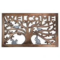 Copper Animals in Tree Welcome Doormat