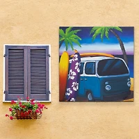 Surf Mini Bus Outdoor Canvas Art Print - 35"x35"