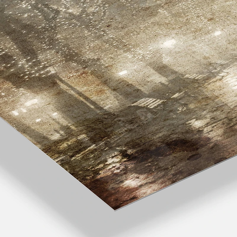 Designart 'Couple Walking In Night Lights Farmhouse Rectangular Wall Clock