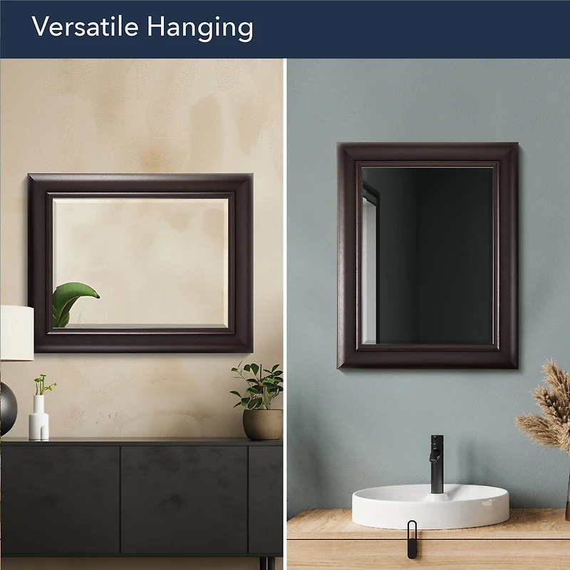Head West 30" Espresso Framed Wall Vanity Mirror