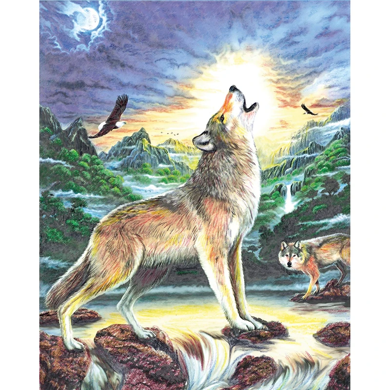 Royal & Langnickel® Wolves by the Stream Colour Pencil™ by Number Kit