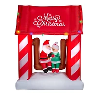 7ft. Animated Airblown® Inflatable Christmas Mr. & Mrs. Claus on Swing