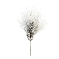 2ft. Flocked Mixed Long Needle Pine Spray with Pinecone, 2ct.