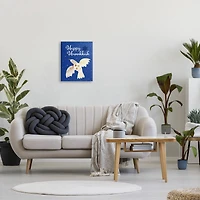 Stupell Industries Happy Hanukkah Patterned Dove Canvas Wall Art