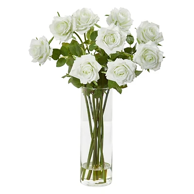 Rose Arrangement In Cylinder Vase