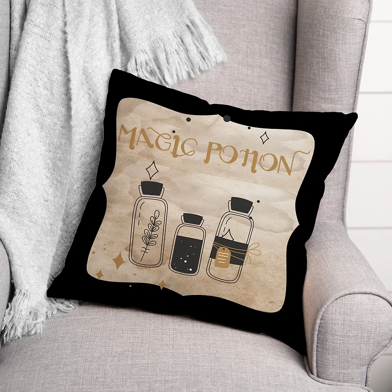 Magic Potion Bottles 2 18" x 18" Throw Pillow