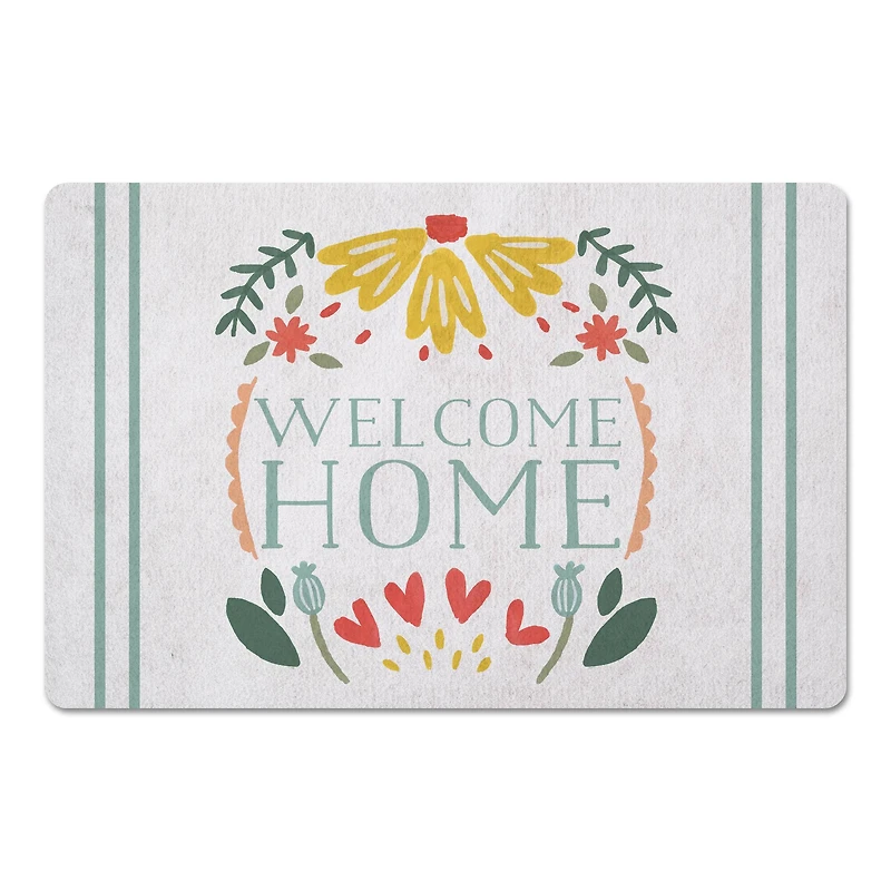 Folksy Welcome Home 27" x 18" Floor Mat