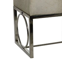 Silver Stainless Steel Contemporary Bench, 17' x 48" x 18"