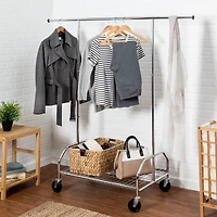 Honey Can Do Rolling Garment Rack w/ Bottom Shelf