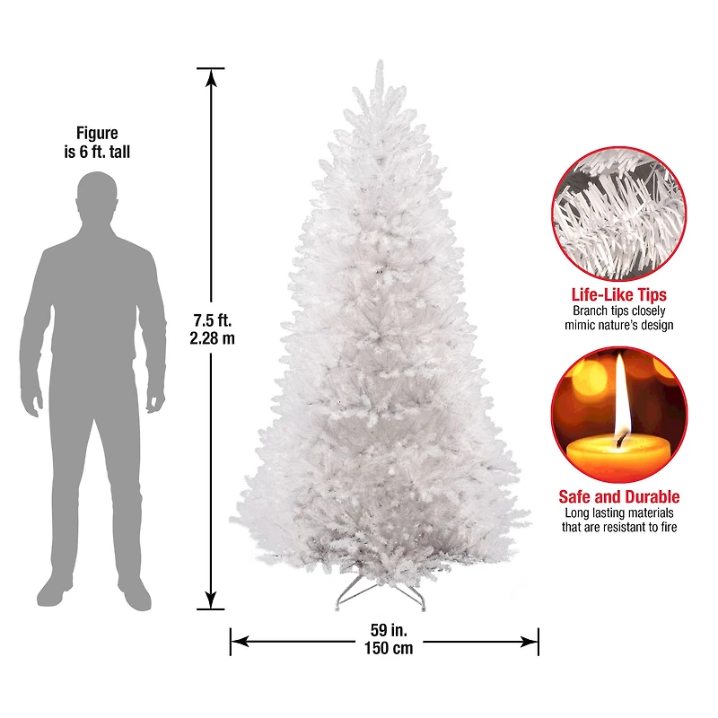 7.5ft. Unlit Dunhill® White Fir Artificial Christmas Tree