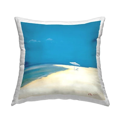 Stupell Industries Relaxing Beach Scene Clear Summer Day Throw Pillow, 18" x 18"