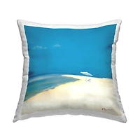 Stupell Industries Relaxing Beach Scene Clear Summer Day Throw Pillow, 18" x 18"
