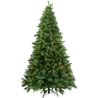 7.5 Ft. Pre-Lit Cashmere Mixed Pine Artificial Christmas Tree, Warm White LED Lights