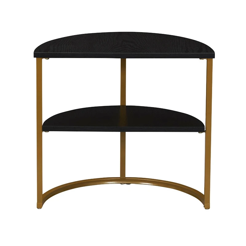 Household Essentials 18" 2-Tier Half Moon End Table