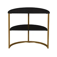 Household Essentials 18" 2-Tier Half Moon End Table
