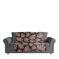 Pink Cheetah Monstera Fleece Throw Blanket