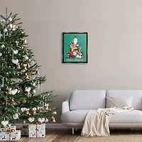 Stupell Industries Merry Christmas Happy Dog Gifts Framed Floater Canvas Wall Art