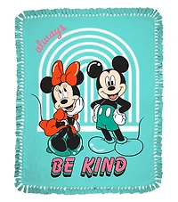 Disney® 72" Mickey & Minnie Always Be Kind No Sew Fleece Throw Kit