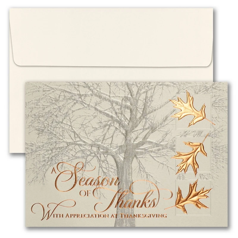 JAM Paper Blank Copper Thanksgiving Thank You Cards & Envelopes Set, 25ct. 