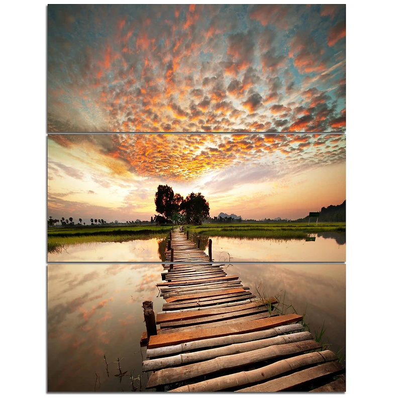 Designart - Makeshift Wooden Pier Over River