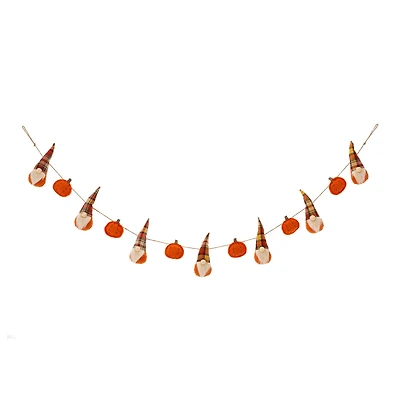 Glitzhome® 6ft. Fall Gnomes Fabric Garland