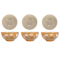 Hello Honey® 8" Hand-Painted Wax Relief Pattern Stoneware Bowls, 6ct.