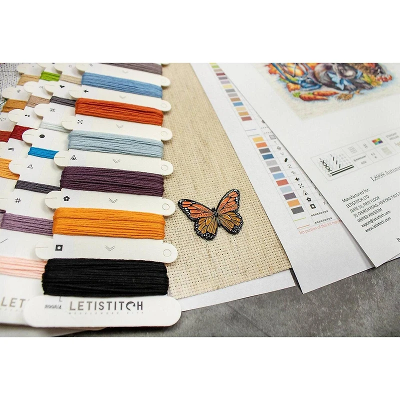 LetiStitch Autumn with a Rabbit Counted Cross Stitch Kit