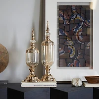 CosmoLiving by Cosmopolitan Gold Metal Decorative Jars Set