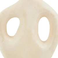 17" Beige Paper Mache Abstract Double Handle Vase