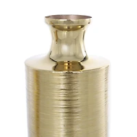 Gold Aluminum Brushed Textured Vase Set