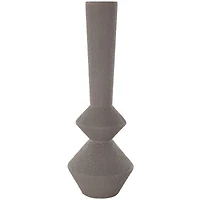 24.75" Dark Gray Metal Art Deco Fluted Decorative Vase