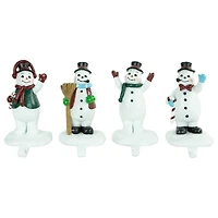 Winter Ready Glitter Snowman Christmas Stocking Holders - 7" - Set of 4