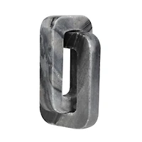 9.75" Gray Marble Geometric 2-Link Chain Sculpture Décor