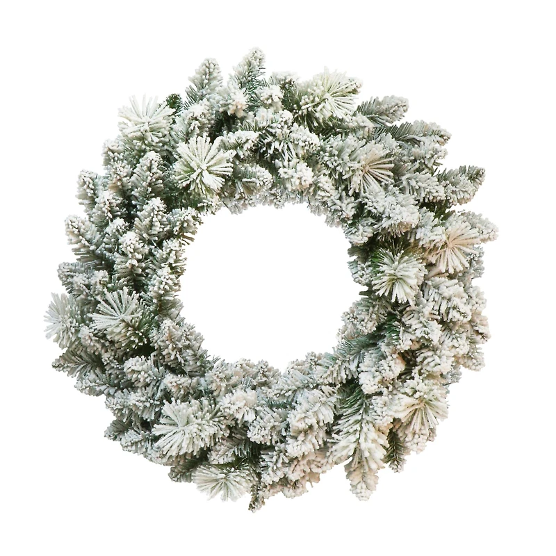 24" Flocked Spruce Wreath