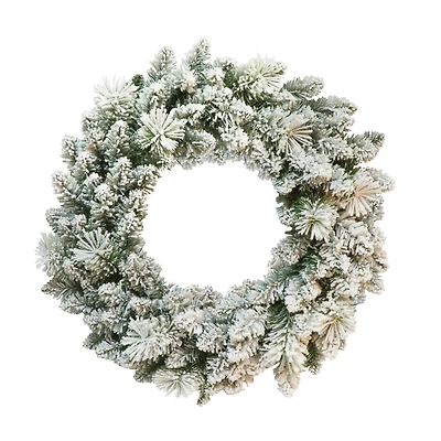 24" Flocked Spruce Wreath