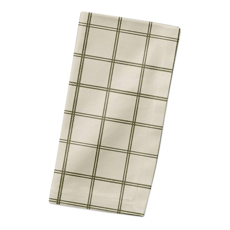 Cream Check Cotton Twill Napkin