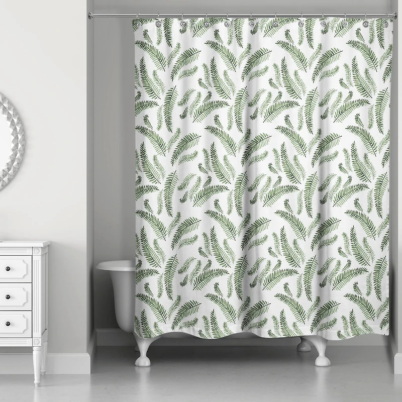 Green Fern Pattern 71" x 74" Shower Curtain