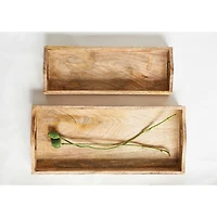 Hello Honey® Rectangle Mango Wood Trays Set