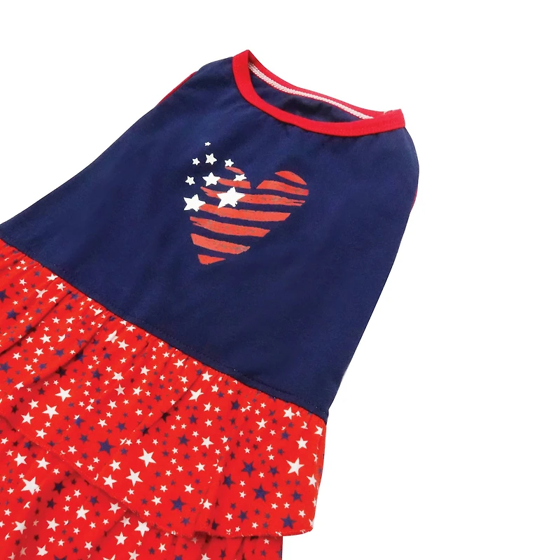 Best Furry Friends Patriotic Heart Pet Dress