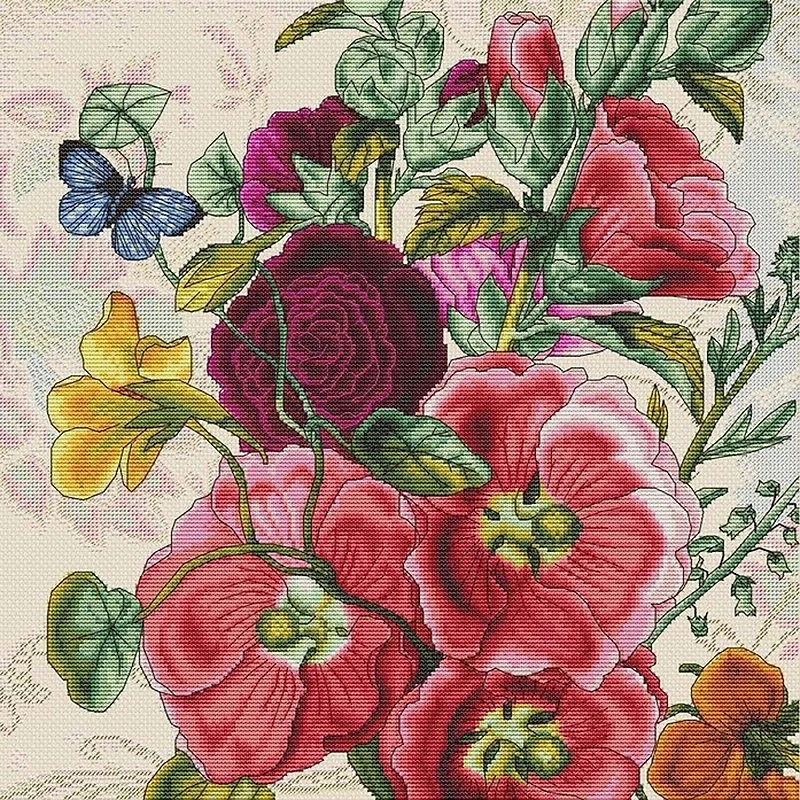 Luca-s Summer Flowers Counted Cross Stitch Kit