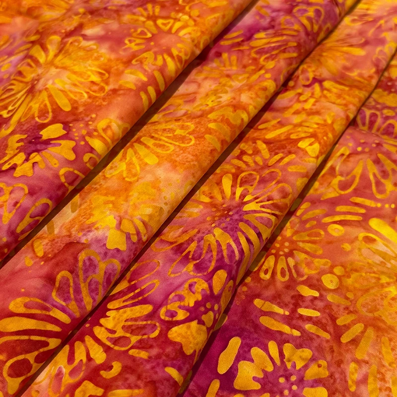 Feldman Premium Indonesian Batik Pink & Orange Tie Dye Cotton Fabric