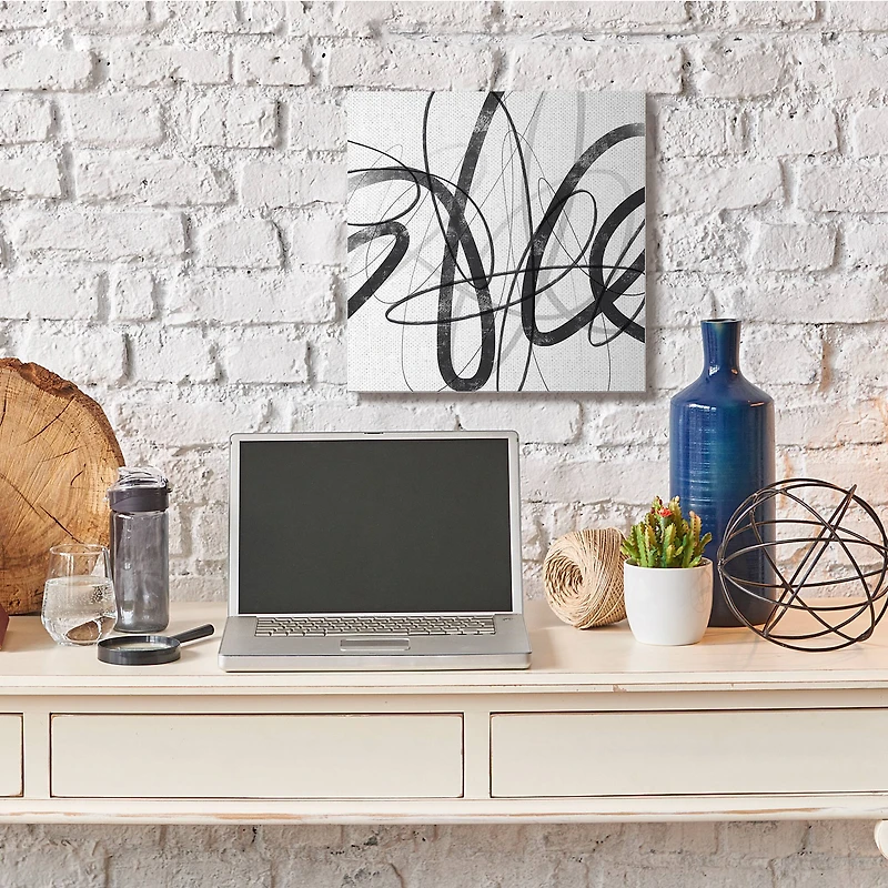 Stupell Industries Abstract Fluid Brush Strokes Distressed Pattern Wall Art