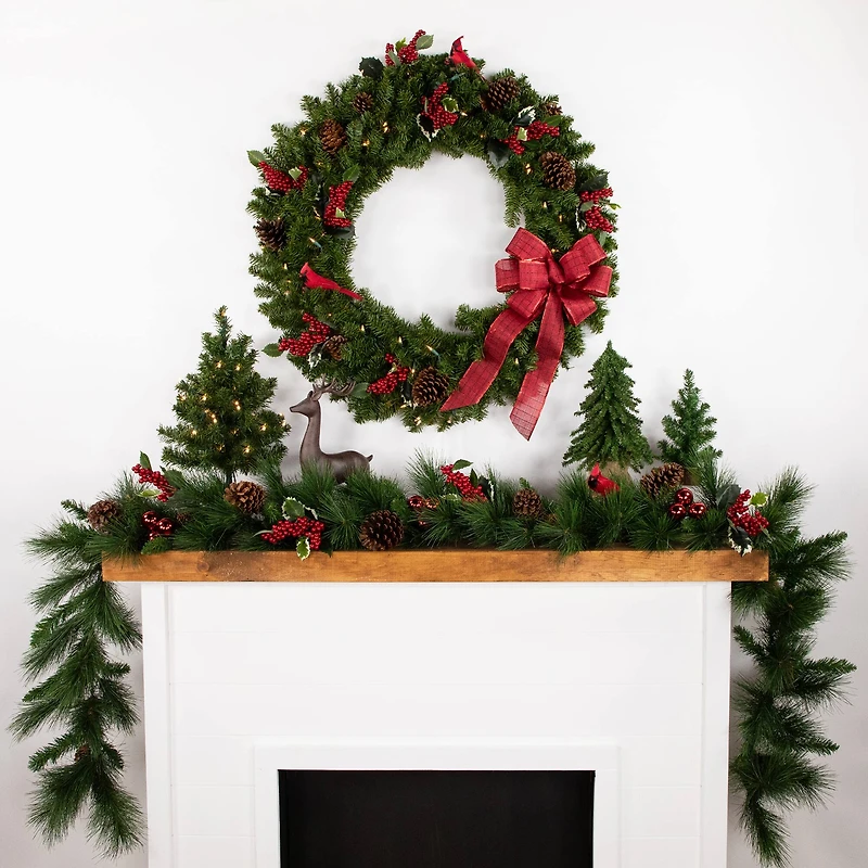 3ft. Pre-Lit Canadian Pine Artificial Christmas Wreath