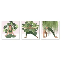 Stupell Industries Yoga Poses Female Figures Namaste Relaxation Self-Care ,12" x 12"