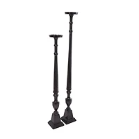 Aluminum Tall Floor Pillar Candle Holder Set
