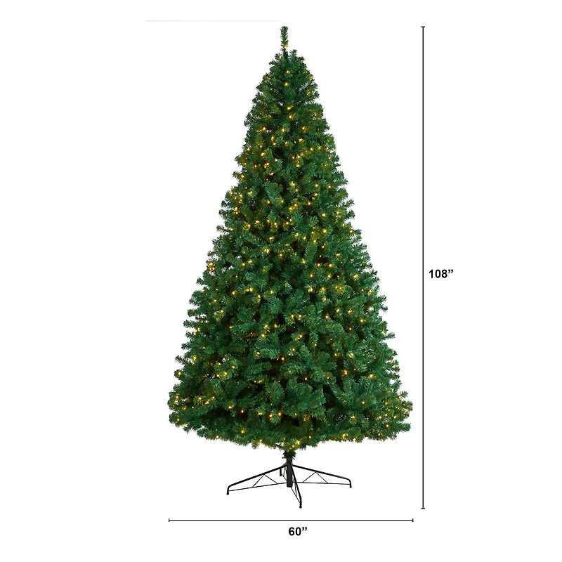 9ft. Pre-Lit Northern Tip Artificial Christmas Tree, Clear LED Lights