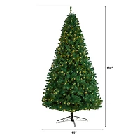 9ft. Pre-Lit Northern Tip Artificial Christmas Tree, Clear LED Lights