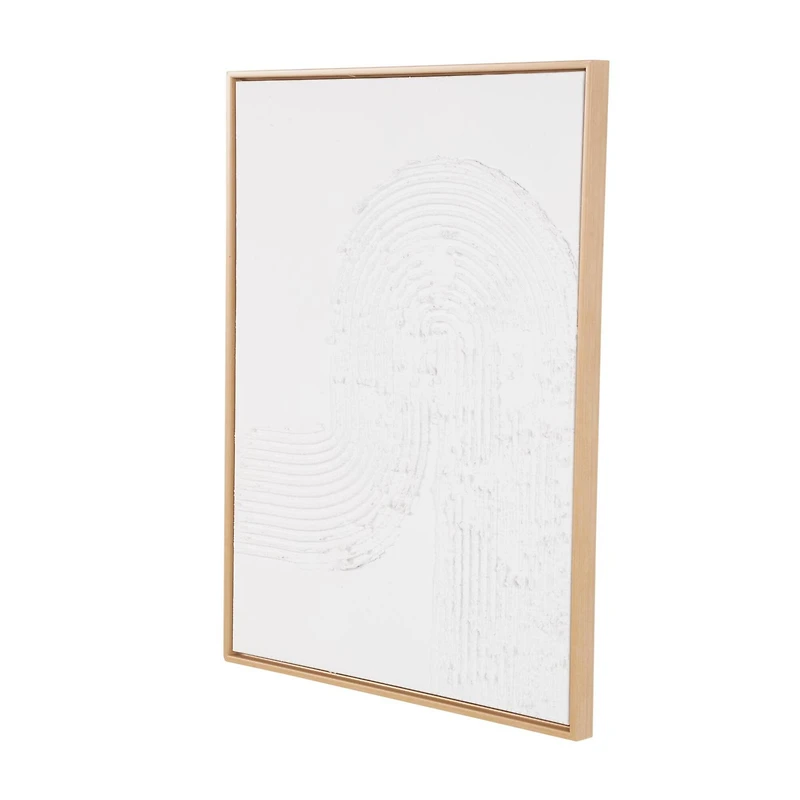 24" x 32" White Canvas Framed Wall Art