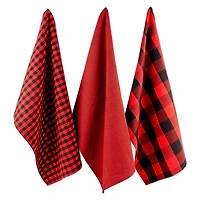 DII® Red/Black Dishtowel Set